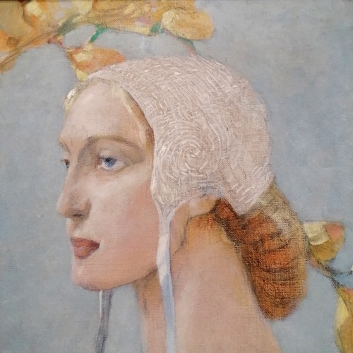 113 - Josef Hegenbarth (1884-1962) signed oil on canvas of a Continental lady - frame 54cm x 50cm