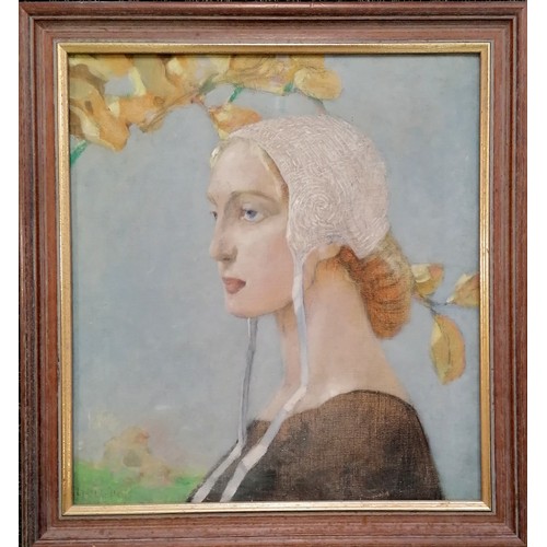 113 - Josef Hegenbarth (1884-1962) signed oil on canvas of a Continental lady - frame 54cm x 50cm