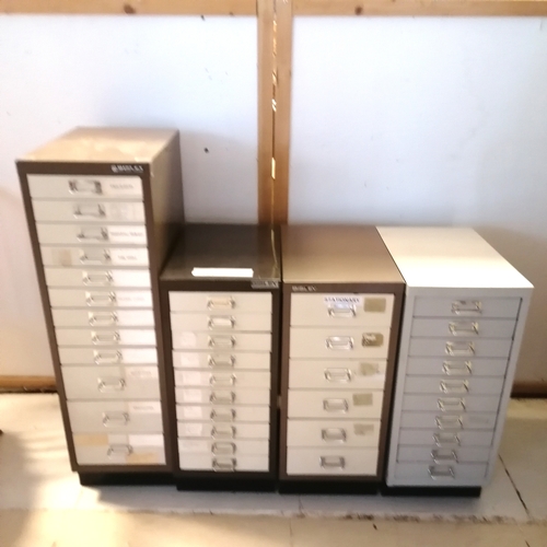 186 - Bisley x 3 metal filing cabinets T/W another - tallest 94cm high
