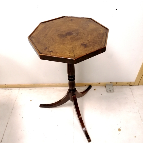 193 - Antique hexagonal tripod table - 45cm diameter x 83cm high