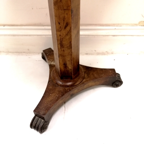 198 - Antique circular topped games table on tripod base - 50cm diameter x 75cm high