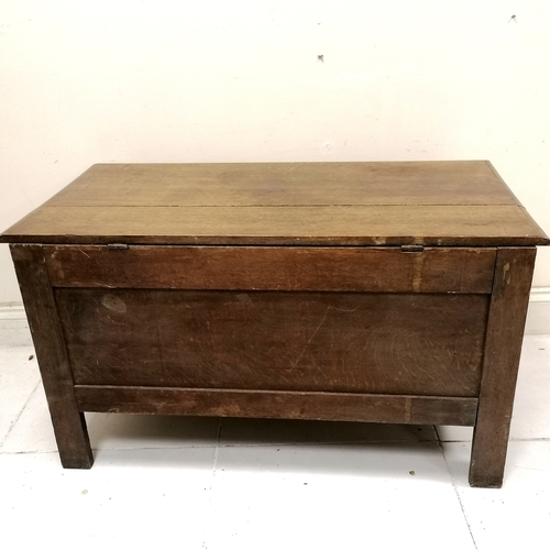 201 - Antique coffer with earlier carved panels dated - 120cm x 61cm x 66cm