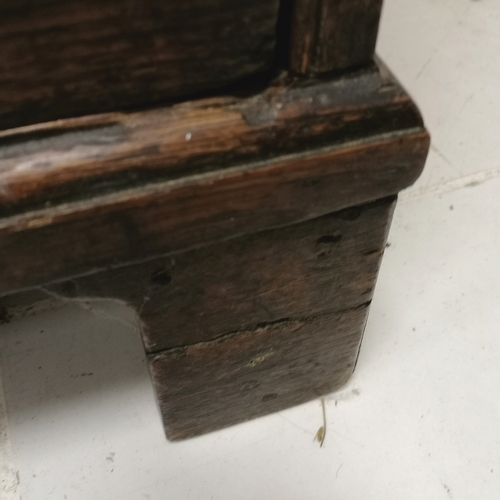 202 - Antique dark oak 2 over 3 chest of drawers on bracket feet with original brass drop handles - 96cm x... 