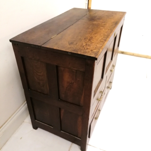 203 - Antique dark oak mule chest - 98cm x 56cm x 93cm