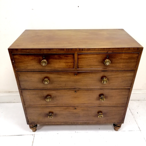 204 - Antique 2 over 3 drawer chest of drawers - 107cm x 53cm x 105cm