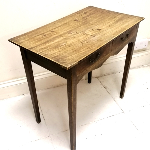 207 - Antique 2 drawer side table - 77cm x 46cm x 71cm