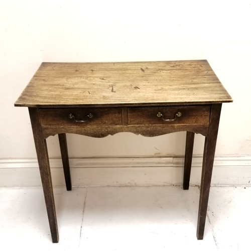 207 - Antique 2 drawer side table - 77cm x 46cm x 71cm