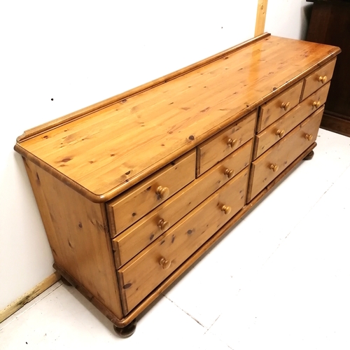 216 - Modern pine double chest of drawer base unit - 168cm x 43cm x 70cm