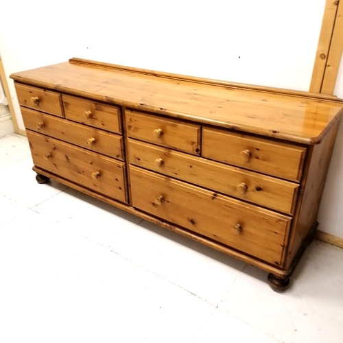 216 - Modern pine double chest of drawer base unit - 168cm x 43cm x 70cm