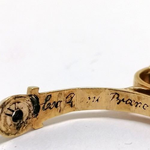 220 - Antique 18th century gold cased fancy large swivel fob seal with openwork to the suspender in the fo... 