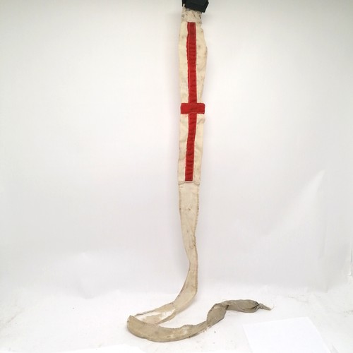 221 - Ships pennant flown from HMS Highburton - 165cm long x 7cm and has obvious wear