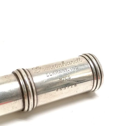226 - Gemeinhardt Elkhart Ind solid silver artisan M2CS flute - 67.5cm long & total weight 438g