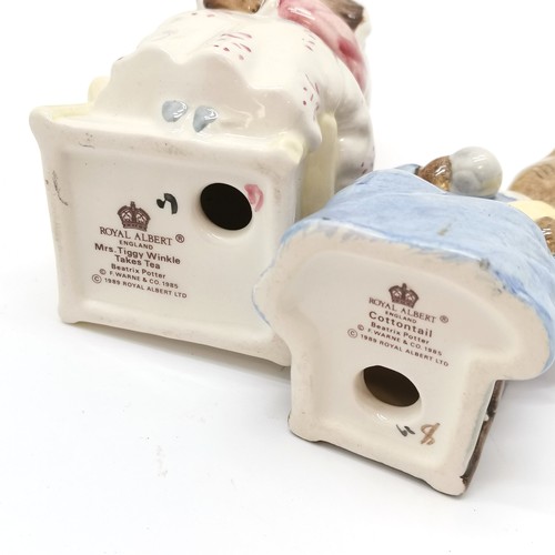 232 - Susie Cooper 6 x coffee cans & saucers t/w 3 x Beatrix Potter figurines & 2 x Royal Doulton Dickens ... 