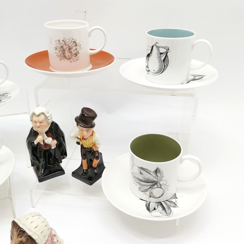232 - Susie Cooper 6 x coffee cans & saucers t/w 3 x Beatrix Potter figurines & 2 x Royal Doulton Dickens ... 