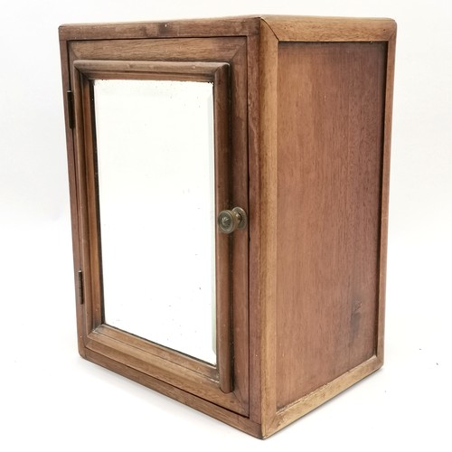 238 - Hardwood medicine / bathroom cabinet with bevelled mirror door - 32cm x 24cm x 18cm total depth