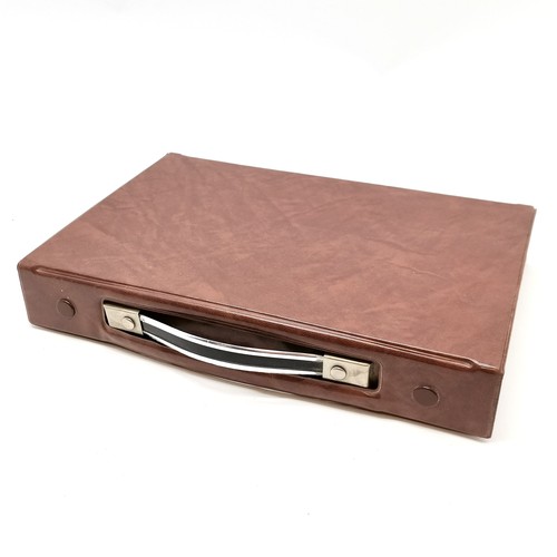 239 - Vintage Dragon mah-jong set with bamboo backing in original carry case - 29cm x 19cm