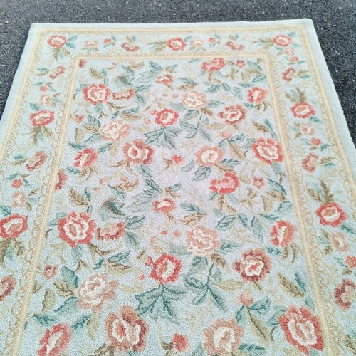 Cream grounded Kayam wool rug with floral detail 180cm x 122cm - no ...