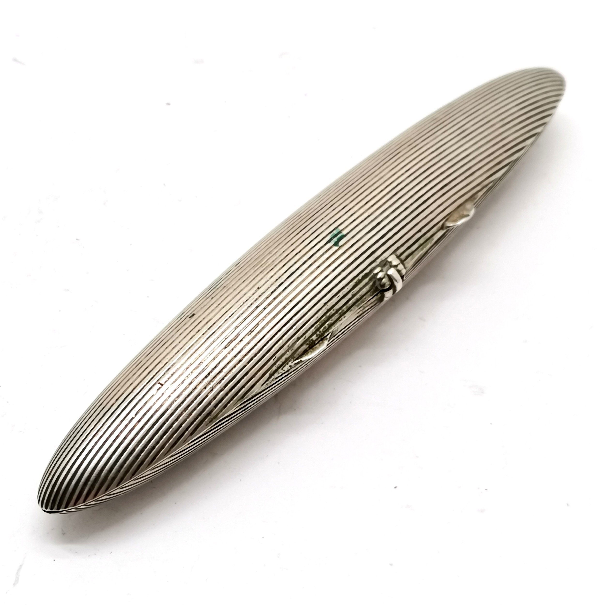 Antique 800 silver cigar / cheroot case - 12cm & 30g. Slight dents