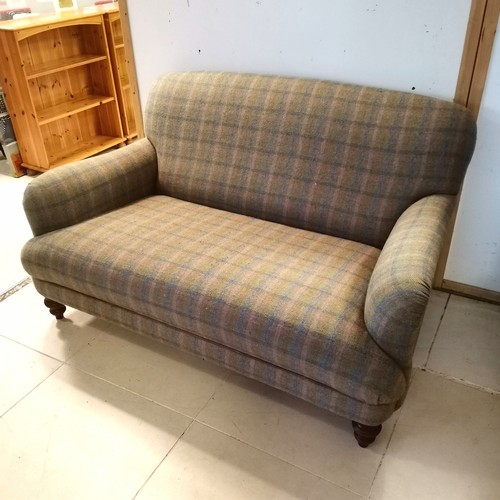 Tetrad Harris tweed tartan wool covered 2 seater sofa - 153cm x 83cm high