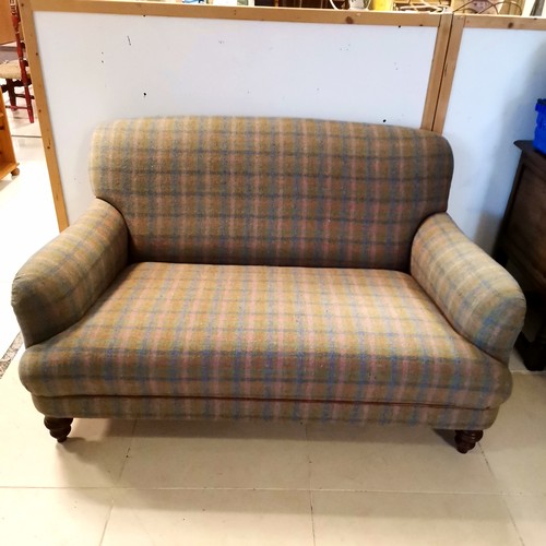Tetrad Harris tweed tartan wool covered 2 seater sofa - 153cm x 83cm high