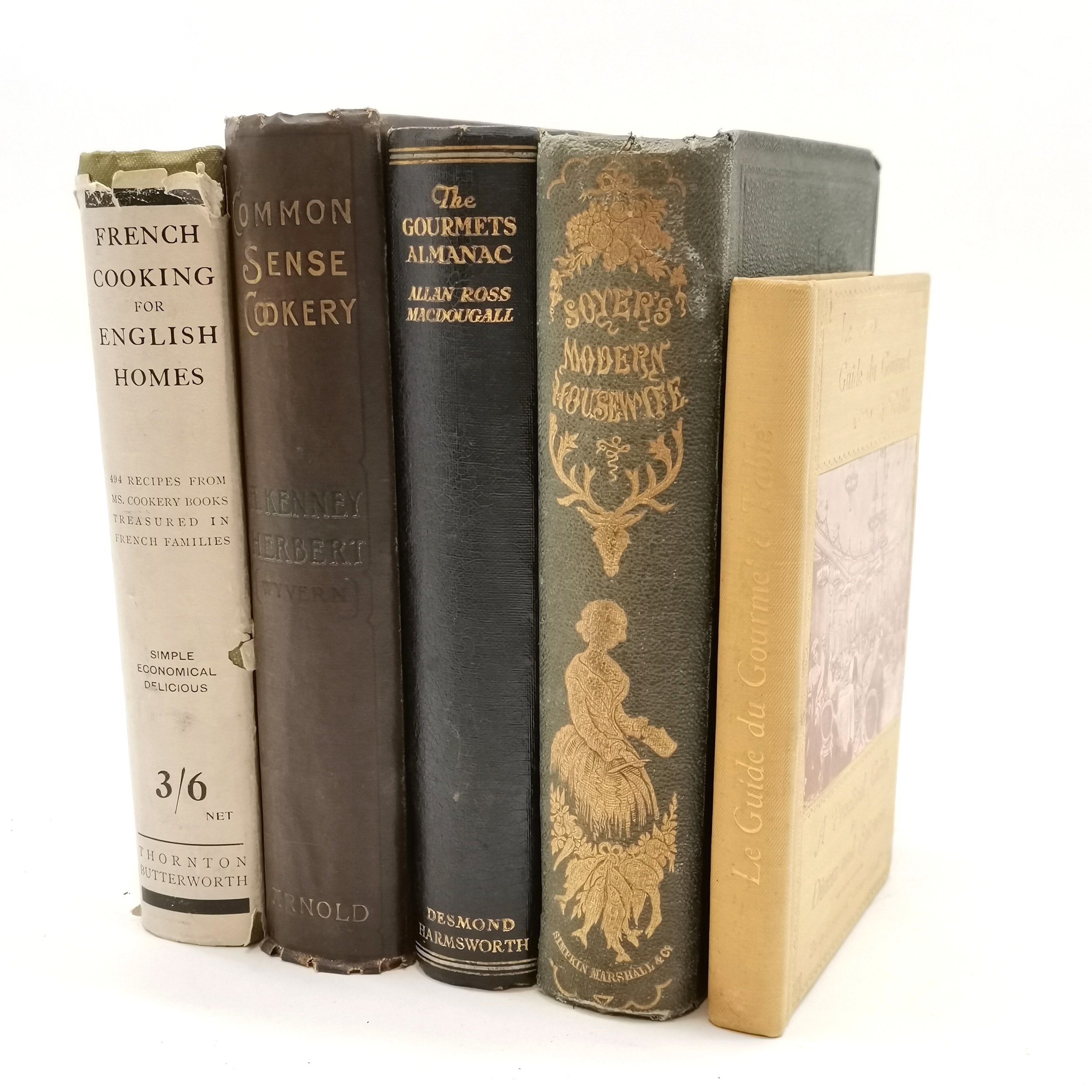 5 x cookery books - 1931 The Gourmets almanac, (2nd ed) Common-sense ...