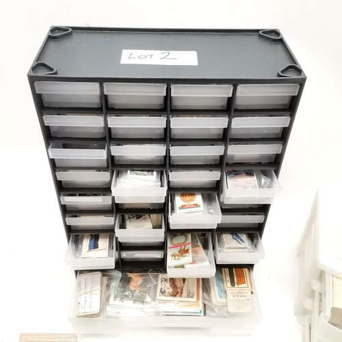 Large qty of mostly cigarette cards odds inc trays