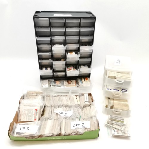 Large qty of mostly cigarette cards odds inc trays