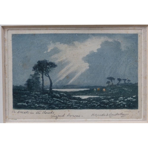 182 - Claude H Rowbotham Signed Coloured Engraving 