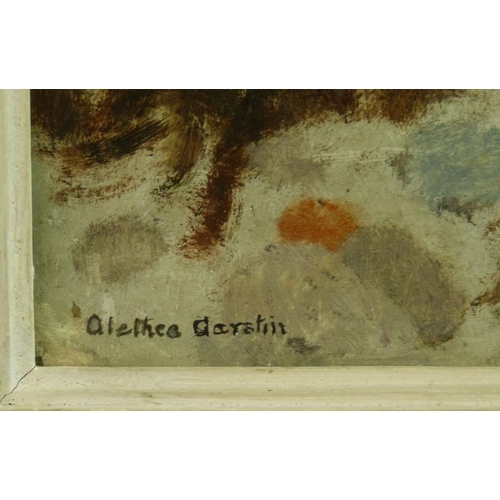 189 - Alethea Garstin Oil on Board, Still Life of Pebbles and Seaweed on shore, signed in painted frame, 1... 