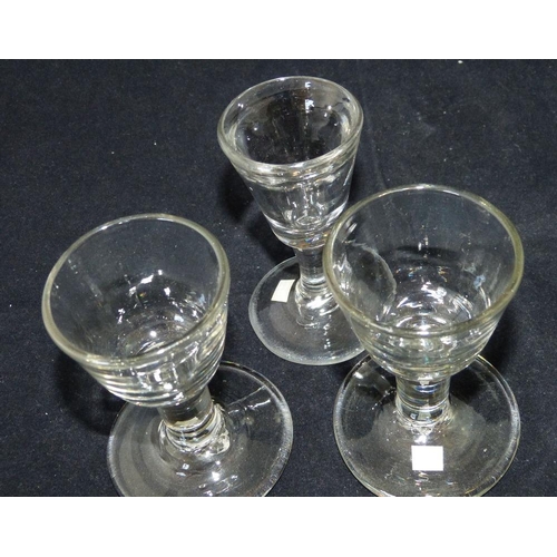 3 - 3 x Georgian Toast Masters Glasses 10cm high (3)