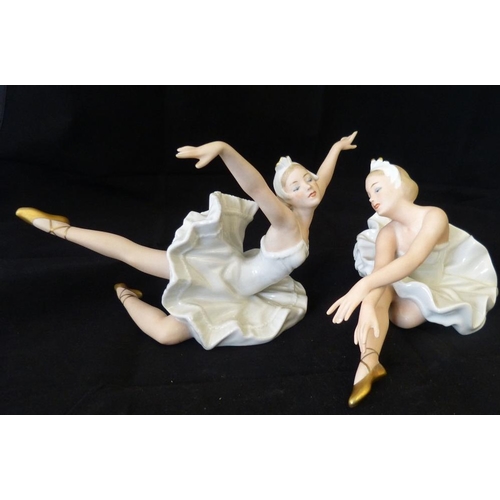 47 - A Pair of Continental Ballerina Figures (2 fingers to 1 a/f)