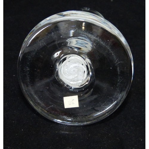 5 - A Similar Georgian Toast Masters Glass having opaque twist stem on large round sweeping base, 11.5cm... 