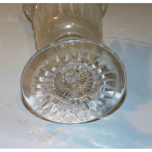 1 - A Cut Glass Round Trumpet Shape Celery Vase with crinkled rim, thumb pattern decoration, chamfer ste... 