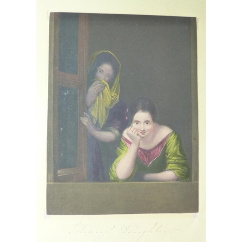 225 - A 19th/20th Century Album of Watercolours, Pencil Sketches and Prints by C Green Hill, Sophia etc  