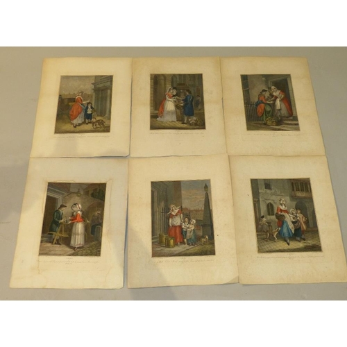 286 - A Set of 6 19th Century Coloured Engravings 