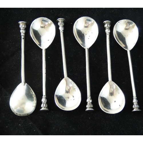 311 - A Set of 6 925 Seal Topped Coffee Spoons, 1.8oz  