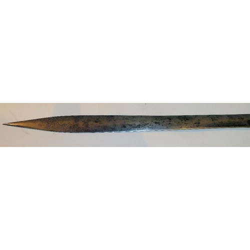 603 - A 19th Century French Short Sword having ebony and brass handle, 69cm long  