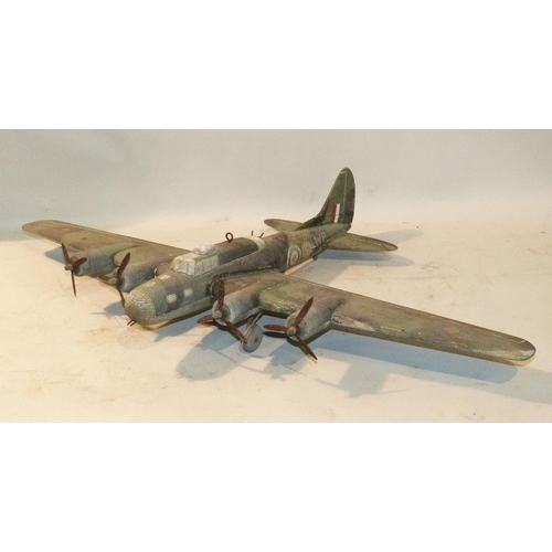 627 - A Wooden Model of a WWII Bomber  