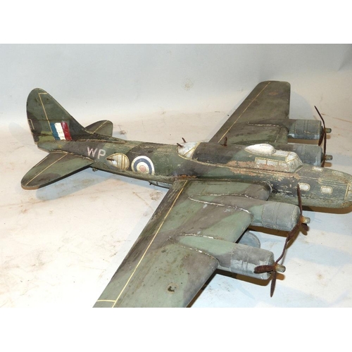 627 - A Wooden Model of a WWII Bomber  