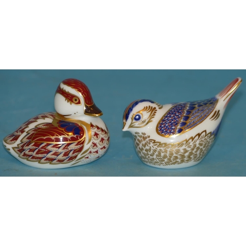 61 - A Royal Crown Derby Figure of a Duckling having gilt decoration, also another similar Royal Crown De... 