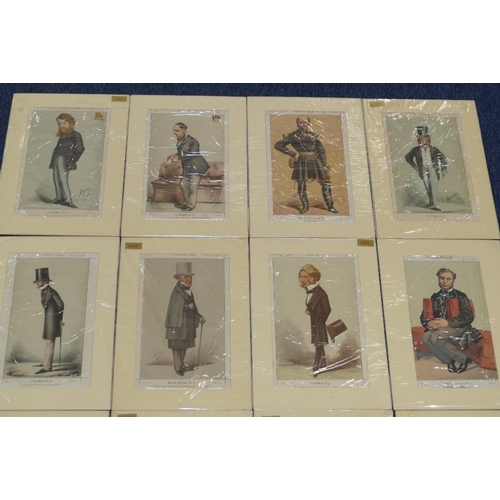 163 - A Set of 16 Vanity Fair Coloured Prints, full length portraits of various statesmen etc, all mounted... 