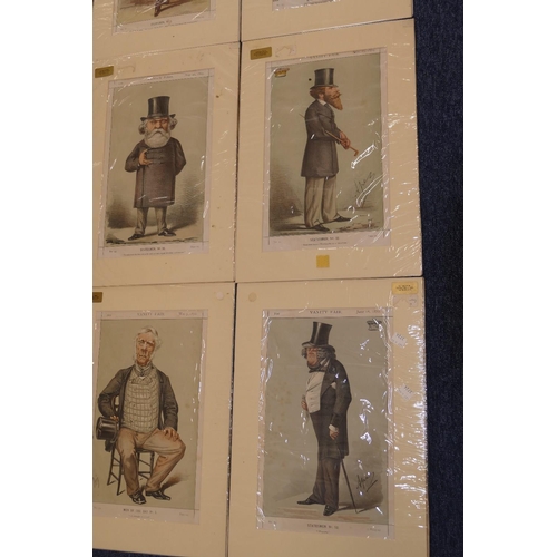 163 - A Set of 16 Vanity Fair Coloured Prints, full length portraits of various statesmen etc, all mounted... 