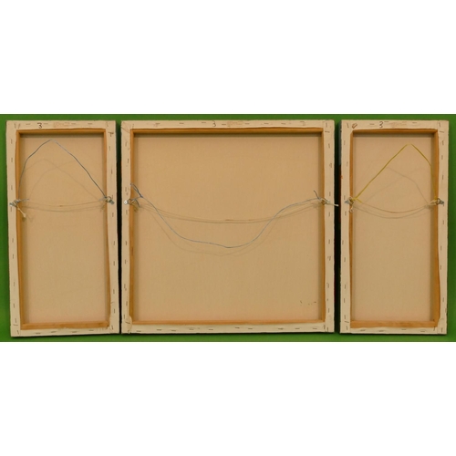 197 - Oleo Cootom, Oil on Canvas Triptych of 3 oils on canvas, depicting sprawling landscape, signed S Coo... 