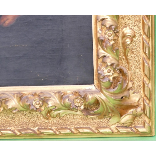 213 - A 19th Century Oil on Canvas after Raphael depicting Madonna and child, unsigned, in carved gilt woo... 