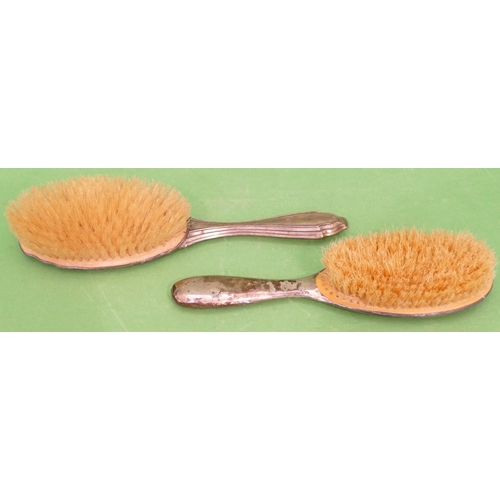 220 - An 800 Silver Coloured Metal Hairbrush having embossed fruit, ribbon, swag and leaf decoration, also... 