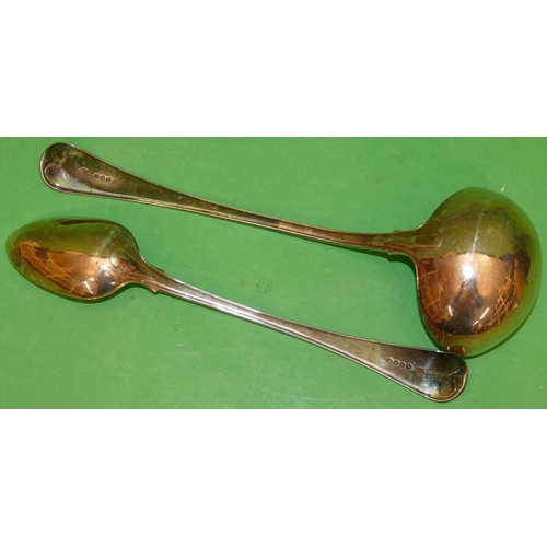 274 - A George III Silver Soup Ladle and matching basting spoon, London 1809, maker William Eley, William ... 