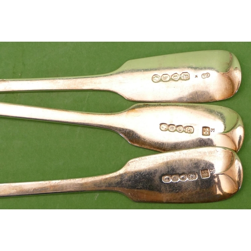 292 - A Set of 3 Victorian Silver Serving Spoons London 1840, 6.4oz.