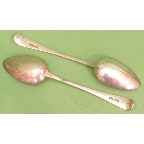 342 - A Pair of George III Silver Tablespoons, London 1801, makers mark WE, 3.7oz.