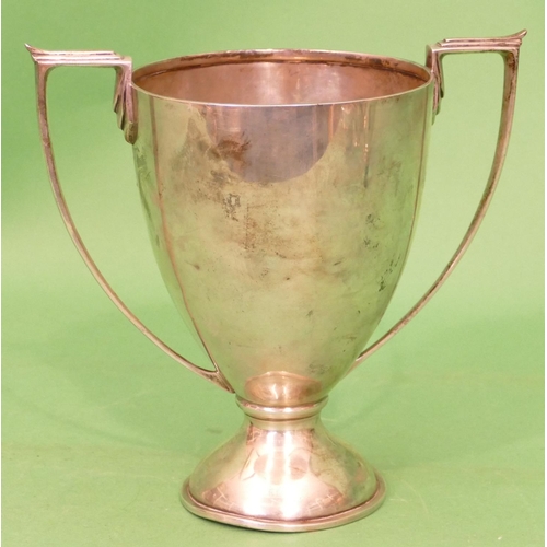 404 - A George V Silver 2 Handled Trophy with engraved inscription on round sweeping foot, Sheffield 1934,... 