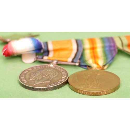 462 - A Bar of 5 First and Second World War Medals 1914/18 medal, war medal 1914/15 star, Lieut.f.t.Lewis,... 